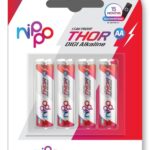 Nippo Thor Leakproof Alkaline AA Batteries - Pack of 4