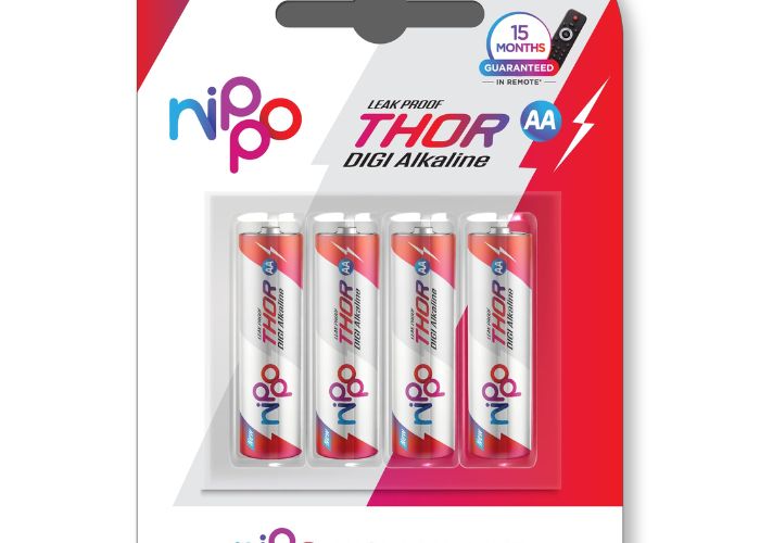 Nippo Thor Leakproof Alkaline AA Batteries - Pack of 4